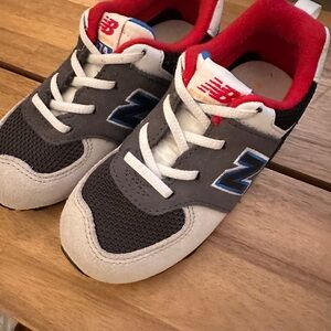 New Balance Kids' Black and Red Sneakers